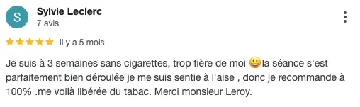 Témoignage séance d'hypnose avec Rodolphe Leroy pour arrêter de fumer.